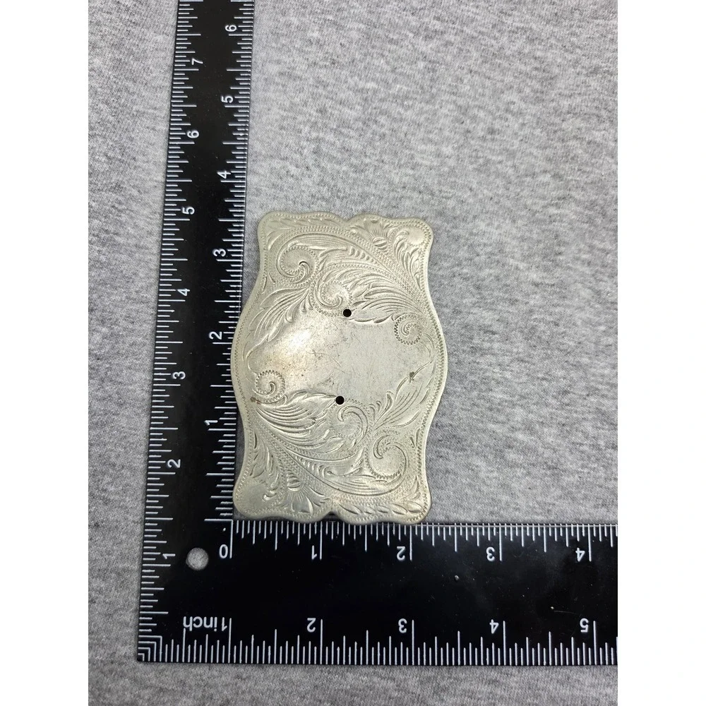 Vintage Large Nickel Silver Filigree Southwestern Belt Buckle Western